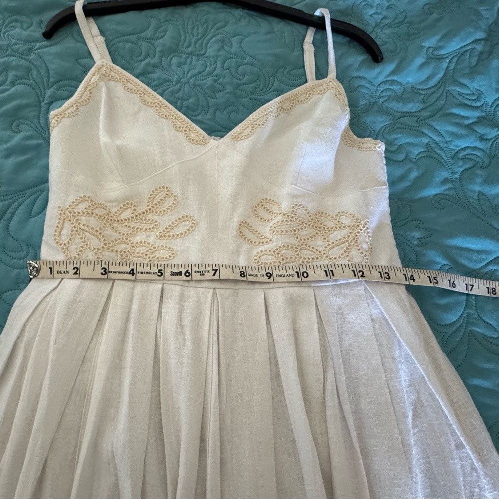 Christian LaCroix white w/ cream embroidery smocked back sundress. Size S lined - Picture 8 of 14